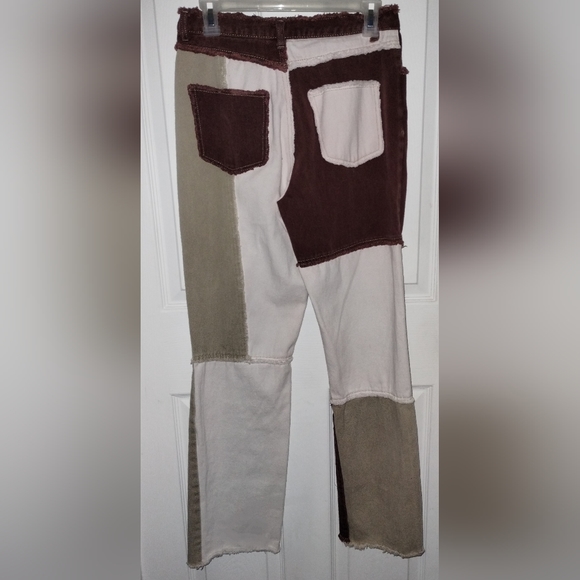 SHEIN High Rise  Raw Hem Patchwork Jeans  Size M EUC - Picture 4 of 6